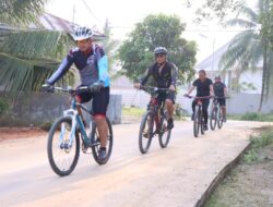 Kapolres Serdang Bedagai Bersama PJU Berolah Raga Sepeda Gowes Sekaligus Mengecek Situasi Kamtibmas 
