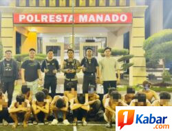 Tim Motor Itang dan Pamapta Polresta Manado Amankan 19 Pemuda Beserta Panah Wayer di Wenang Selatan