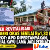PROYEK REVITALISASI SD NEGERI OKAS SENILAI Rp1,32 MILIAR DISOROT: APD DIPERTANYAKAN, MATERIAL KAYU LAMA JADI PERHATIAN