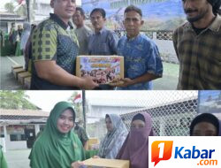 Kodim 0102/Pidie Serahkan 200 Paket Sembako kepada Masyarakat Kurang Mampu Sambut HUT ke-81 TNI