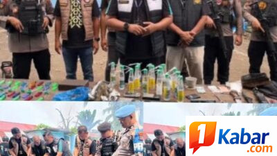Tim Gabungan Gerebek Sarang Narkoba di Desa Mencirim-Deli Sedang, FI Bandar Sabu Berhasil Diringkus, Pistol dan Puluhan Bong Disita