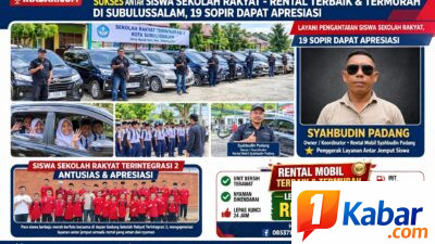 20 UNIT ARMADA RENTAL MOBIL SYAHBUDIN PADANG LAYANI PENGANTARAN SISWA SEKOLAH RAKYAT, 19 SOPIR DAPAT APRESIASI