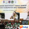 Perkuat Kepastian Hukum, Delapan Sertifikat Tanah Wakaf di Deli Serdang Diserahkan