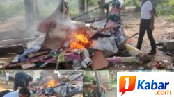 Polsek Medan Kota Tangkap Pelaku Pengedar Sabu di Gang Nasional, Barak-Barak Narkoba di Bakar
