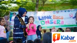 Keceriaan Anak Warnai Lapak Baca DELSERA di Taman Hotel Wings Kualanamu Batang Kuis