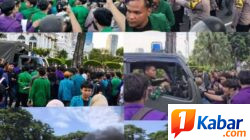 Mahasiswa UNIMED Demo di Depan Lapangan Merdeka Medan Ricuh, Massa Paksa Truk TNI Putar Balik