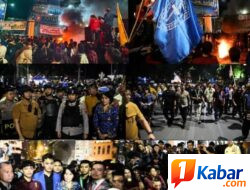 Ratusan Mahasiswa Cipayung Plus Unjuk Rasa di Depan Gedung DPRD Kota Medan Malam Hari, “Kebijakan Sering di Sahkan Saat Kami Tidur”