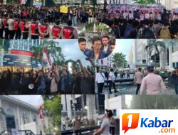 Ratusan Mahasiswa Universitas Nomensen Medan Unjuk Rasa di Jalan Imam Bonjol Medan Ricuh, Robohkan Pagar Kantor DPRD Provinsi Sumut, Sampaikan 6 Tuntutan