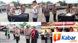 Kapolresta Deli Serdang Pimpin Upacara Sertijab Kasat Reskrim, Kapolsek Pagar Merbau dan Kapolsek Beringin