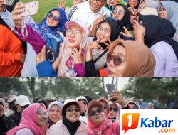 Bupati bersama Ketua TP PKK Deli Serdang Hadir di Tengah Warga Ikuti Kegiatan CFD di Lapangan Segitiga Lubuk Pakam