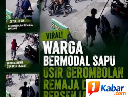 Viral! Warga Bermodal Sapu Usir Gerombolan Remaja Diduga Bersenjata di Medan Tembung