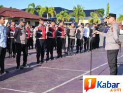 ‎‎Kapolres Pidie Tegaskan Personel Jauhi Judi Online, Cek Kesiapan Senjata Api Inventaris