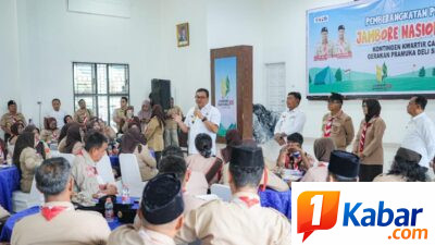 80 Peserta Jambore Nasional Kontingen Kwarcab Gerakan Pramuka Deli Serdang Dilepas, Asri Ludin Tambunan : “Peserta Berprestasi Dapat Beasiswa Kuliah”