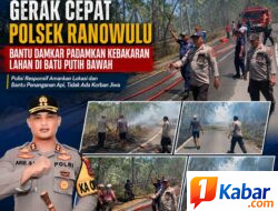 Gerak Cepat Polsek Ranowulu Bantu Damkar Tangani Kebakaran Lahan di Batu Putih Bawah