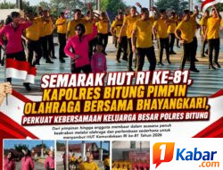 Semarak HUT RI ke-81, Kapolres Bitung Pimpin Olahraga Bersama Bhayangkari, Perkuat Kebersamaan Keluarga Besar Polres Bitung