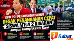 DPD PDI Perjuangan Sumut Desak Penanganan Cepat Siswa MTsN 2 Kisaran, Jangan Ulangi Kasus Karo
