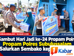 Sambut Hari Jadi ke-24 Propam Polri, Propam Polres Subulussalam Salurkan Sembako kepada Warga