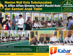 Mantan Wali Kota Subulussalam H. Affan Alfian Bintang Hadiri Maulid Nabi dan Santuni Anak Yatim