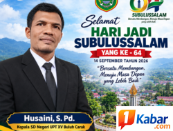 HUSAINI, S.Pd. UCAPKAN SELAMAT HARI JADI SUBULUSSALAM KE-64
