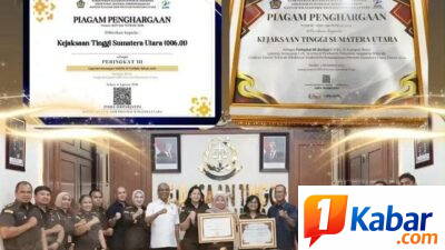 Kejati Sumut Raih Peringkat 3 Terbaik, LKUPA dari Kanwil DJPb Provinsi Sumut