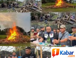 Tim Gabungan Gerebek Sarang Narkoba di Bantaran Rel Kereta Api Medan-Binjai Desa Serbajadi-Deli Serdang, 6 Barak Narkoba ‘Pompa’ Dibongkar dan Dibakar